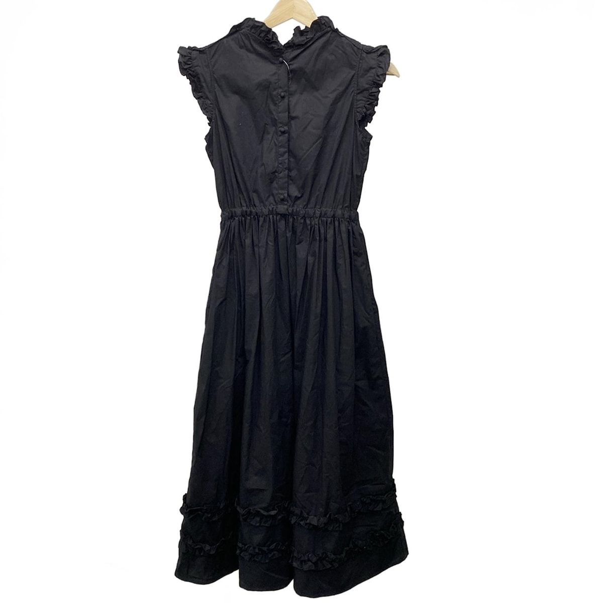 SEVEN TEN by MIHO KAWAHITO セブンテン バイミホカワヒト ワンピース サイズS レディース - 黒 ノースリーブ マキシ丈 フリル