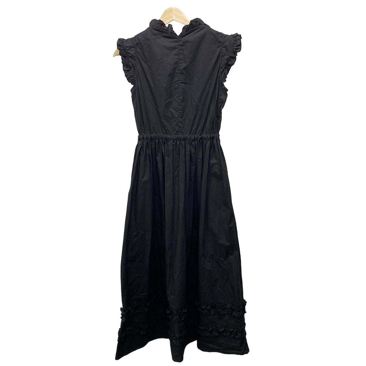 SEVEN TEN by MIHO KAWAHITO セブンテン バイミホカワヒト ワンピース サイズS レディース 黒 ノースリーブ マキシ丈 フリル