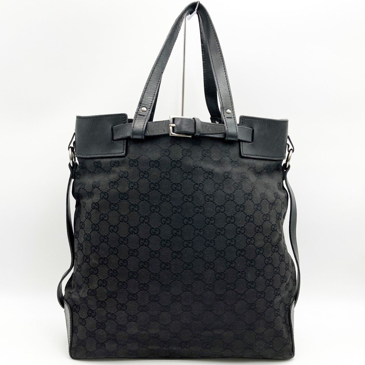 GUCCI グッチ 107756 トートバッグ ブラック シルバー金具 GG 