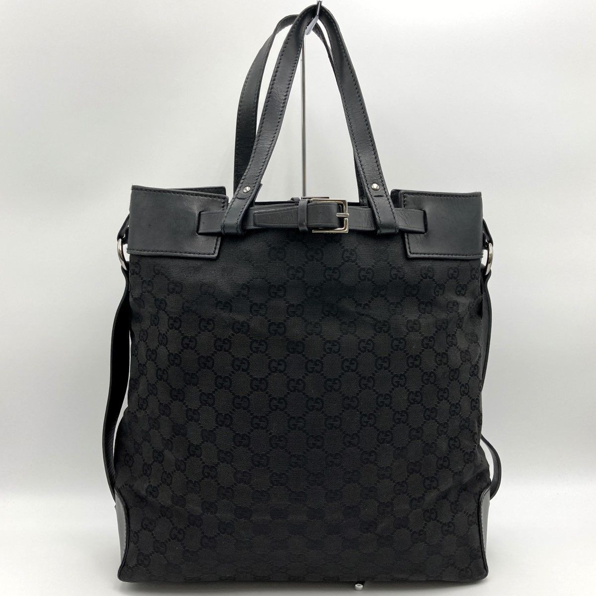 グッチGUCCIトートバッグ GUCCI グッチ 107756 トートバッグ ブラック シルバー金具 GG