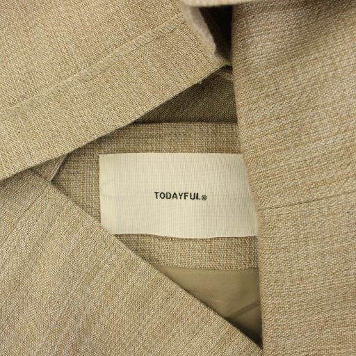 【中古】トゥデイフル TODAYFUL 23AW ジャガードプリーツワンピース マキシ ロング ウール混 36 ベージュ 12320301 トゥデイフル TODAYFUL 23AW ジャガードプリーツワンピース マキシ