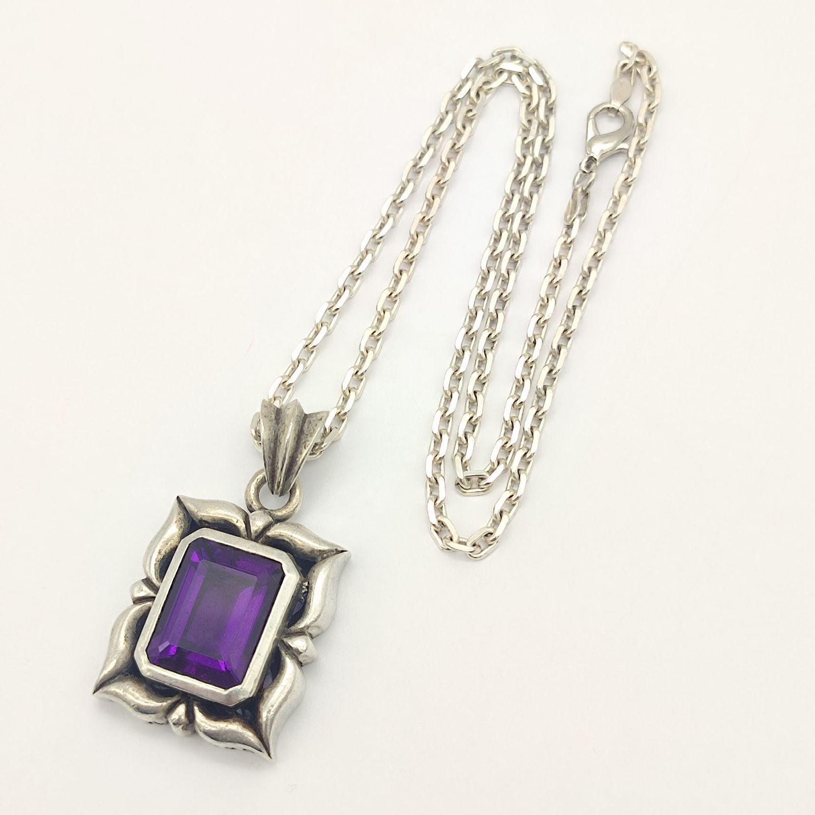 美品】S&A パープルジルコニアデザインネックレス SILVER シルバー925 