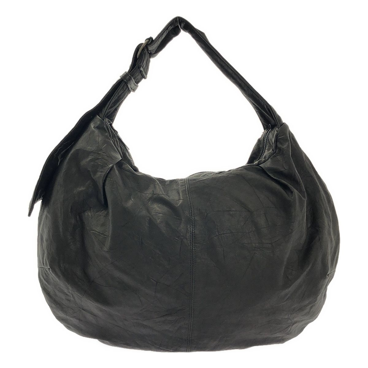 Y's ヨウジヤマモト レザーショルダーバッグ 美品】 Y's / ワイズヨウジヤマモト | SOFT LEATHER GYOZA-STYLE BAG