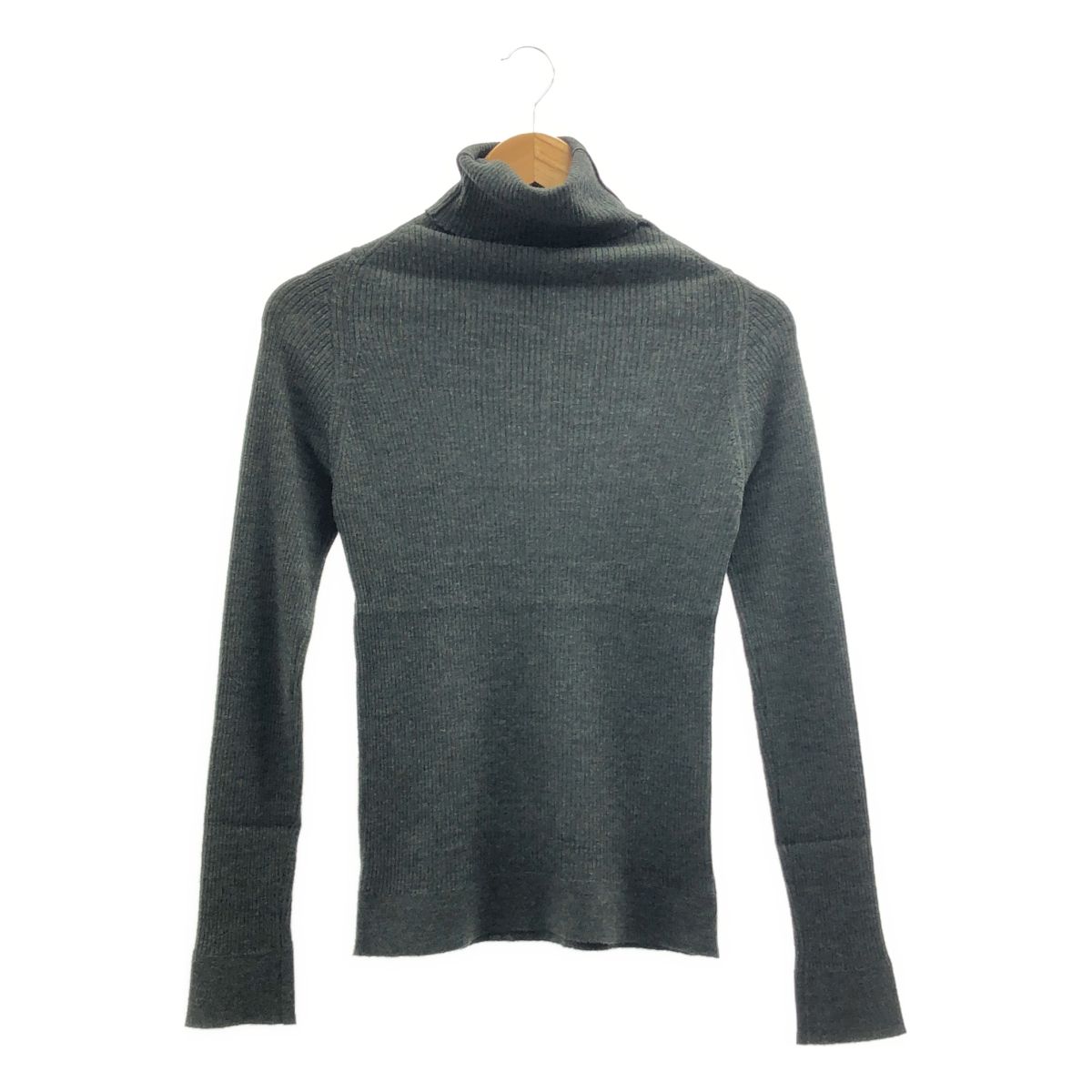 HOWELL マーガレットハウエル JOHN SMEDLEY リブ タートルネック ニット 2 グレー レディース