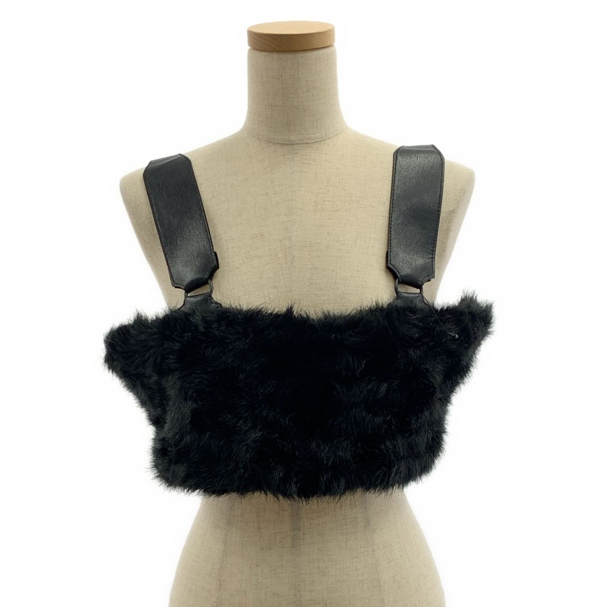 noir kei ninomiya ノワールケイニノミヤ 2008 AW フェイクファー ハーネス ベスト S ブラック レディース