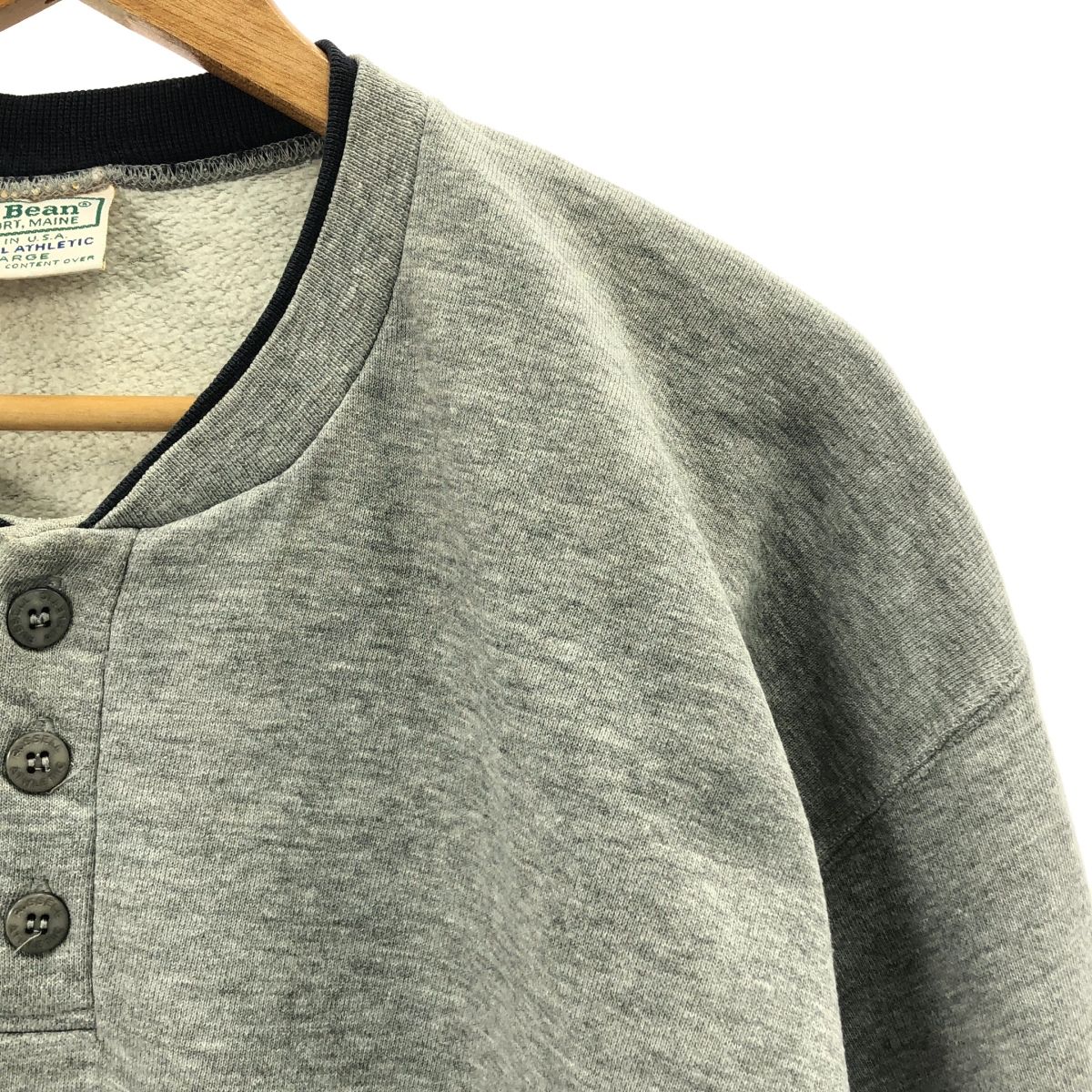 L.L.BEAN エルエルビーン 1980 s ×RUSSELL ATHLETIC ヴィンテージ ヘンリーネック スウェット XL グレー メンズ