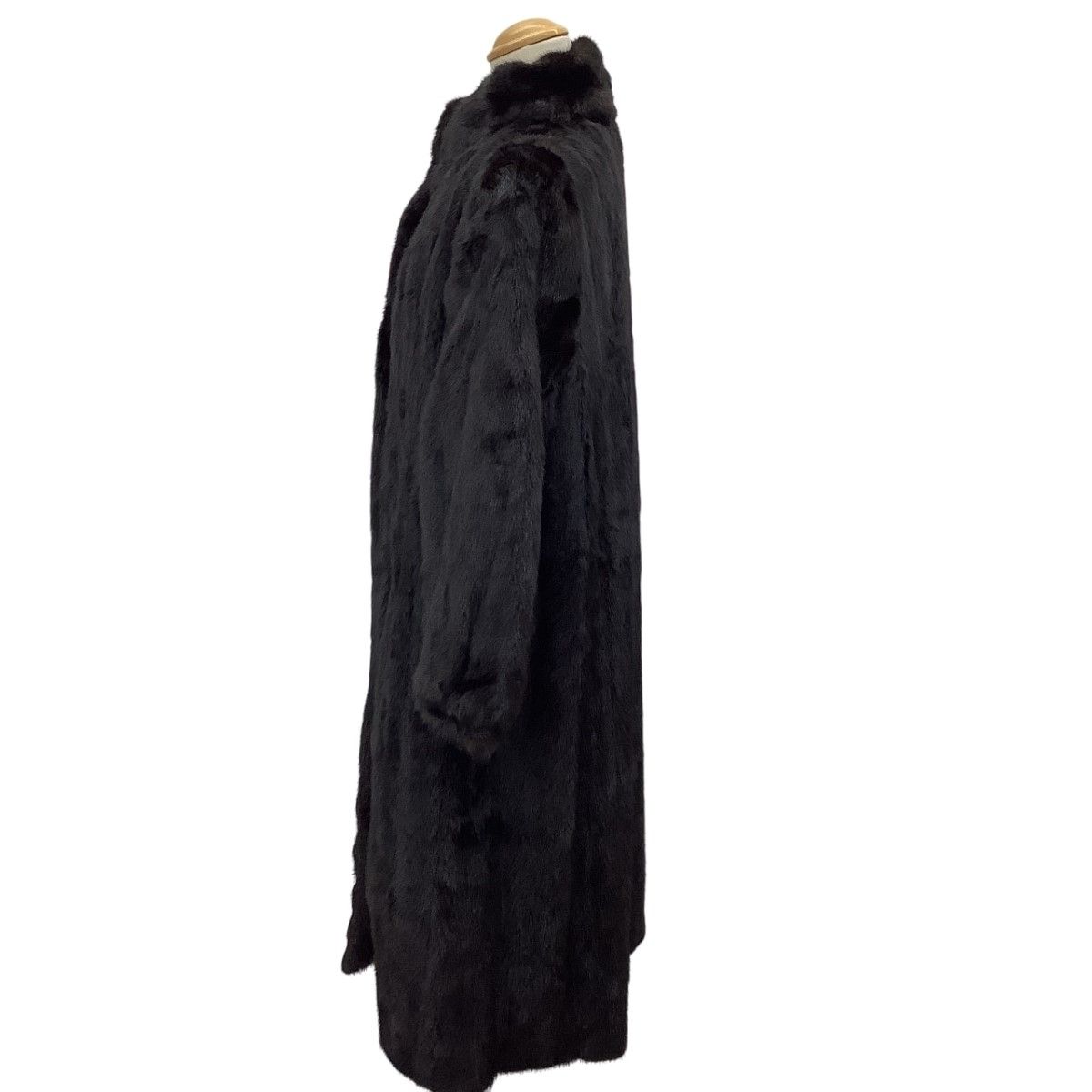 レディース 毛皮 良い コート SIZE 15号 ブラック ミンクコート ファー