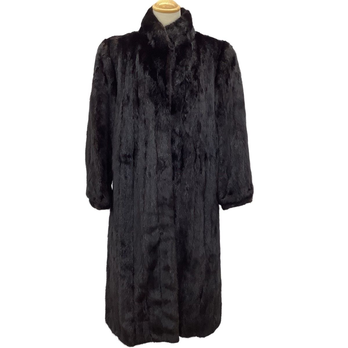 レディース 毛皮 良い コート SIZE 15号 ブラック ミンクコート ファー