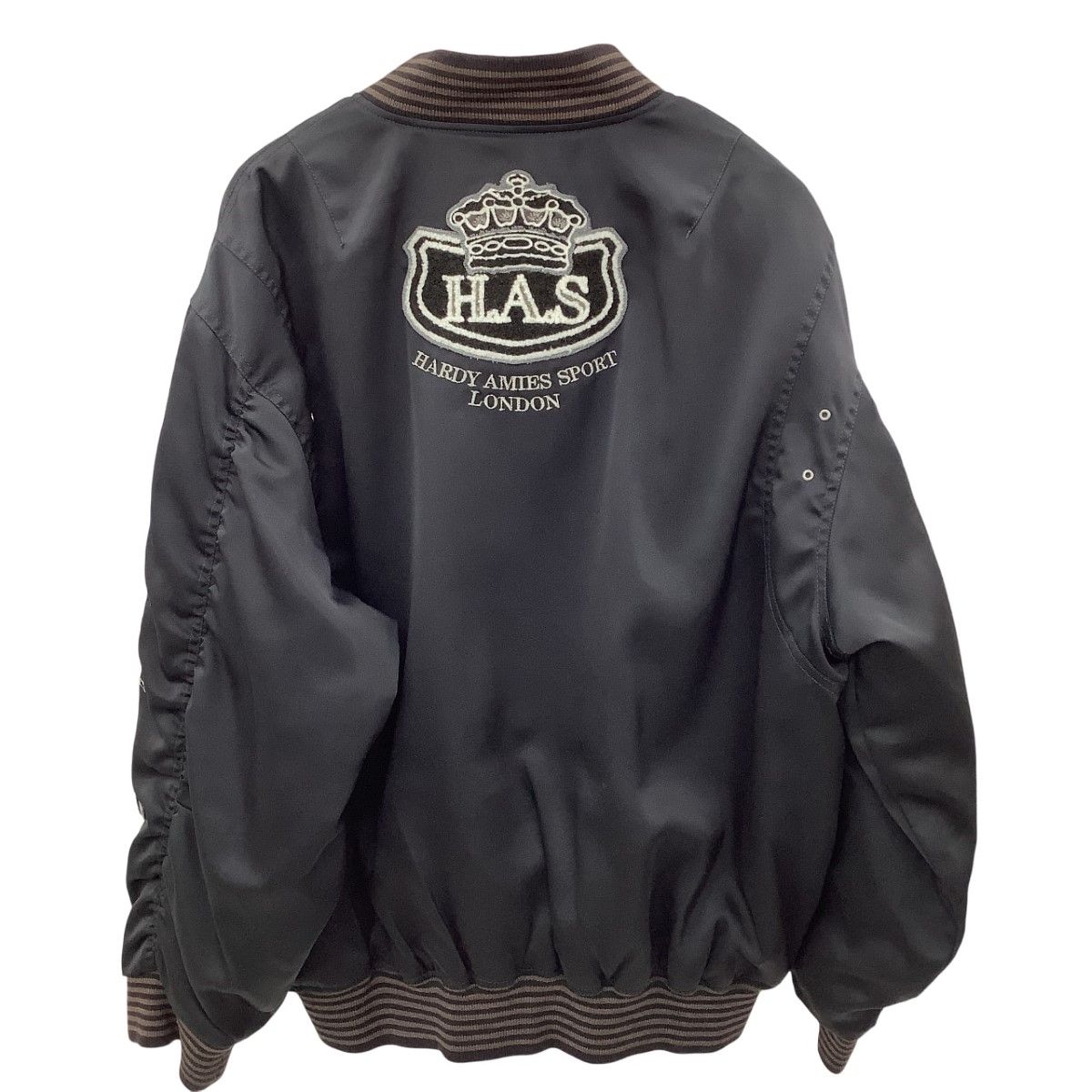 【新品 未着用】 HARDY AMIES SPORT ブルゾン L ニット 黒 HARDY AMIES SPORT ハーディーエイミス メンズ ブルゾン SIZE L