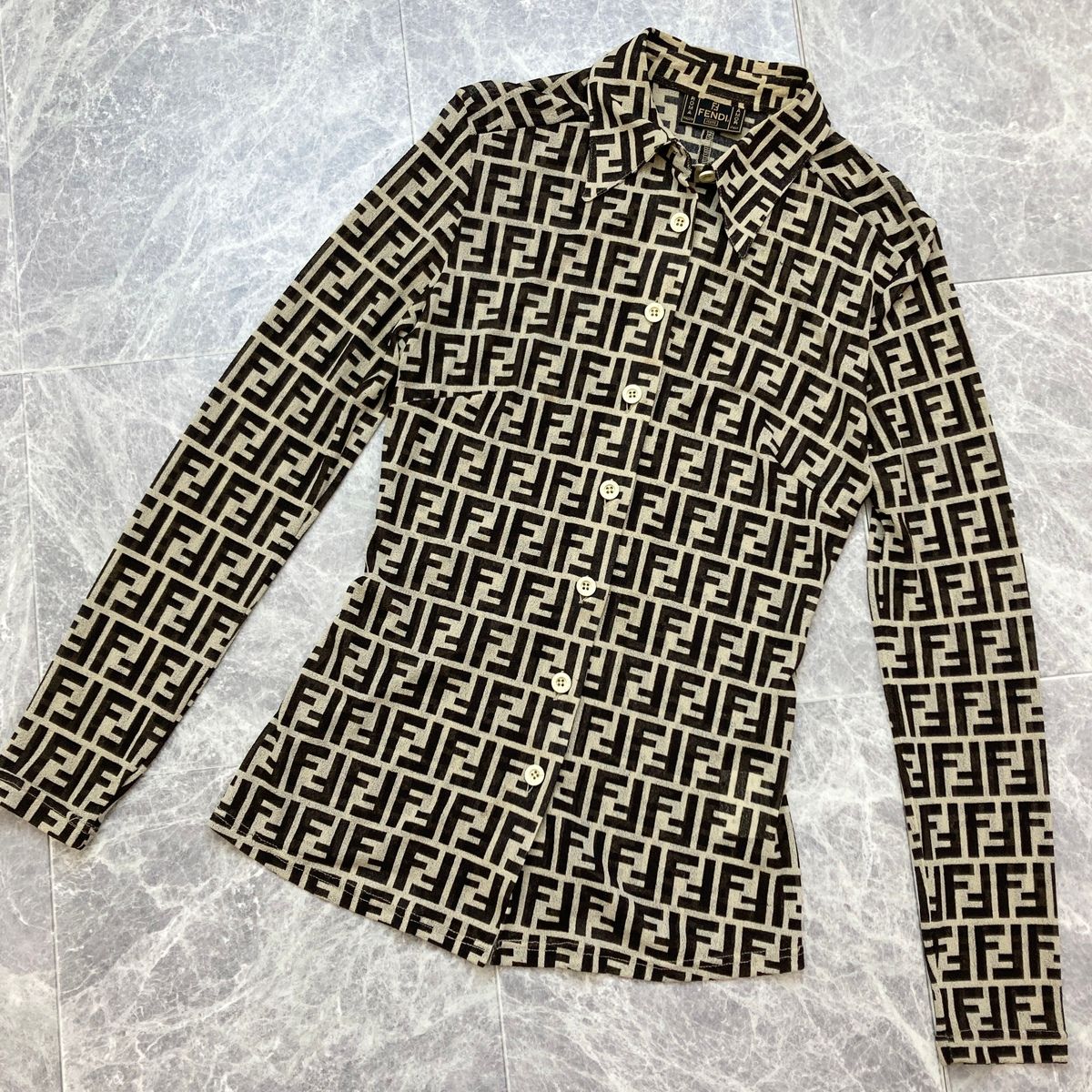 FENDI フェンディ ズッカ シアー シャツ ブラウス 542240 レディース