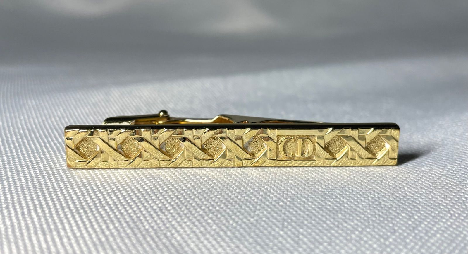 Dior ディオール CDロゴ パターンデザイン ネクタイピン タイピン タイバー ゴールド メンズ