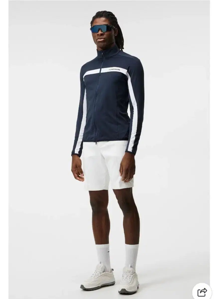 J.LINDEBERG メンズ ジップアップジャケット ネイビーカモフラ XL