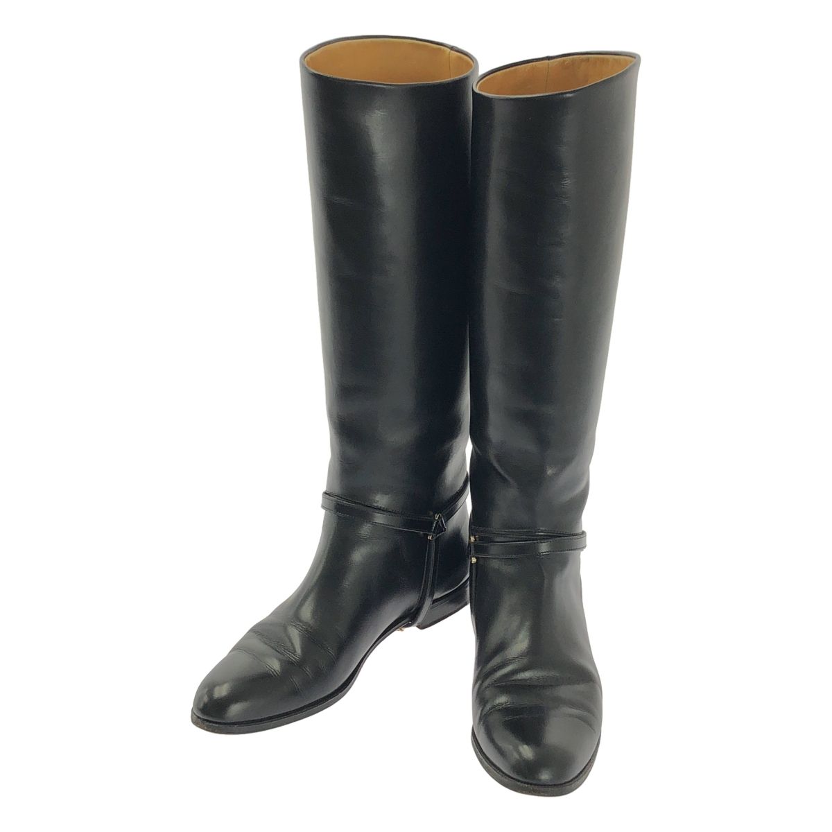 TANINO CRISCI タニノクリスチー クロスストラップ ジョッキーブーツ 37.5 ブラック レディース