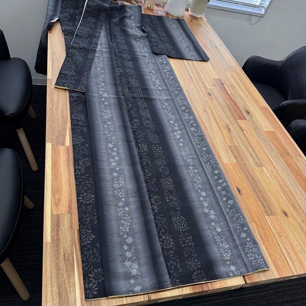 結城紬 絣手合動力機 龍田屋謹製 超 お仕立て上がり