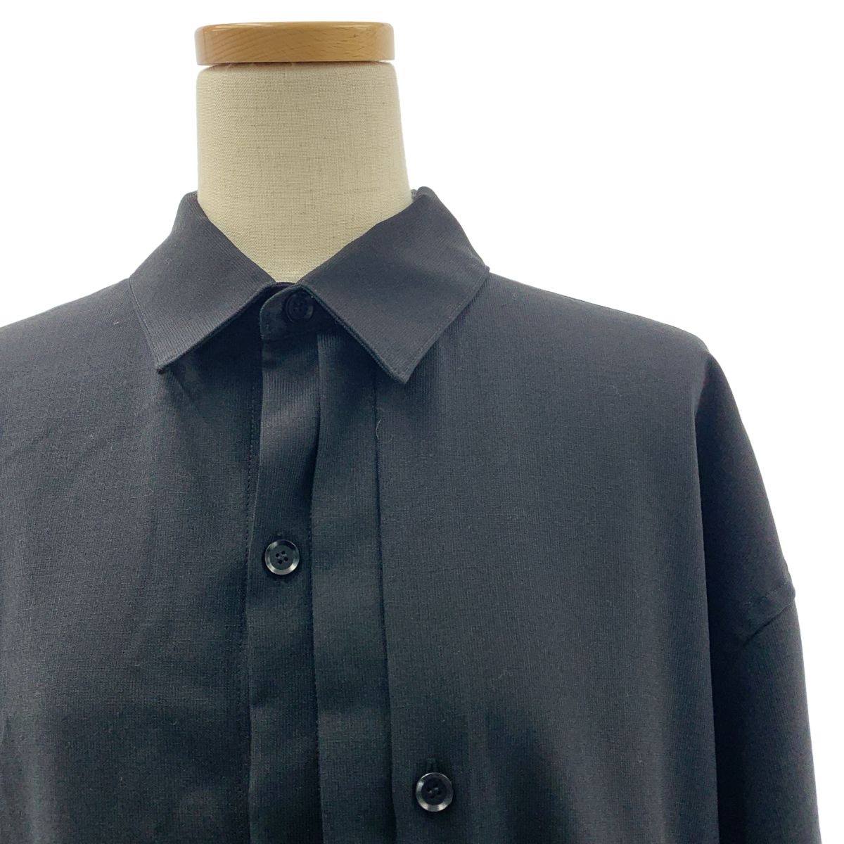 【美品】  Yohji Yamamoto FEMME / ヨウジヤマモトファム | 2025SS | WOOL PLEATED BLOUSE / オーバーシルエット ロングシャツ ジャケット | 1 | ブラック | レディース 美品】 Yohji Yamamoto FEMME / ヨウジヤマモトファム | 2025SS | WOOL