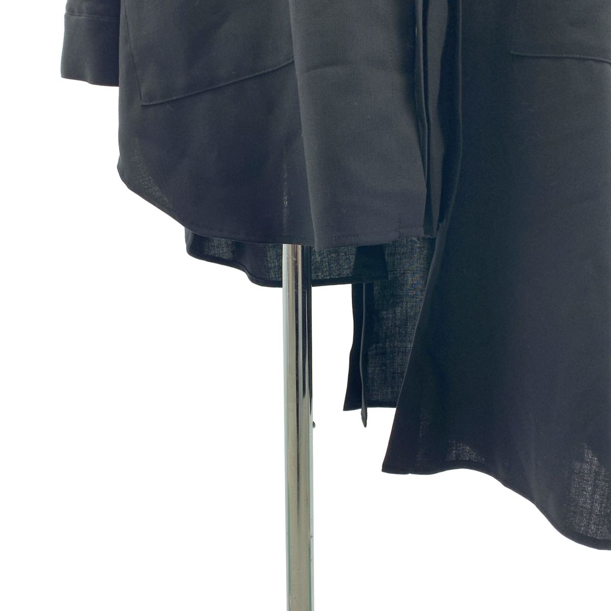 【美品】  Yohji Yamamoto FEMME / ヨウジヤマモトファム | 2025SS | WOOL PLEATED BLOUSE / オーバーシルエット ロングシャツ ジャケット | 1 | ブラック | レディース 美品】 Yohji Yamamoto FEMME / ヨウジヤマモトファム | 2025SS | WOOL
