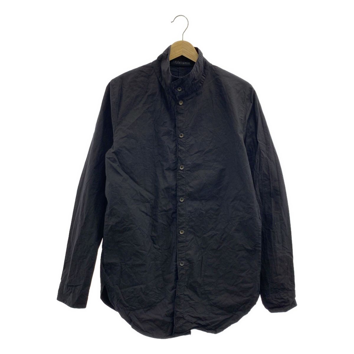 P.R.PATTERSON P.R.パターソン POCKET SHIRT スタンド ポケット シャツ S ブラック メンズ