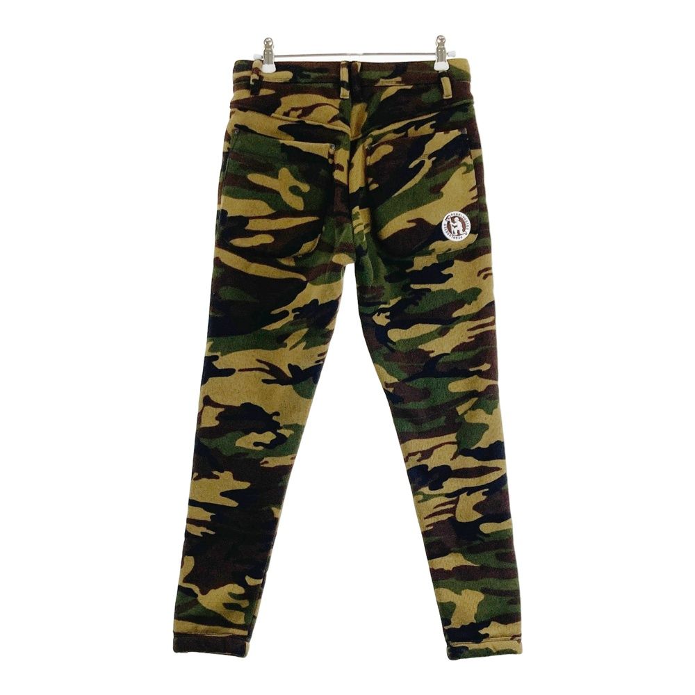 サイズ 0 PEARLY GATES パーリーゲイツ 裏地付き ニットロングパンツ 迷彩 カモフラ柄 カーキ系 ゴルフウェア レディース ストスト