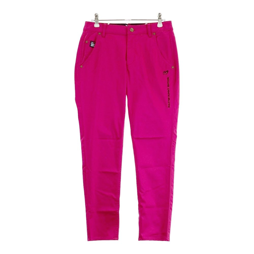 サイズ 0 MASTER BUNNY EDITION マスターバニーエディション ロゴ刺繍入り ストレッチロングパンツ ピンク系 ゴルフウェア レディース ストスト