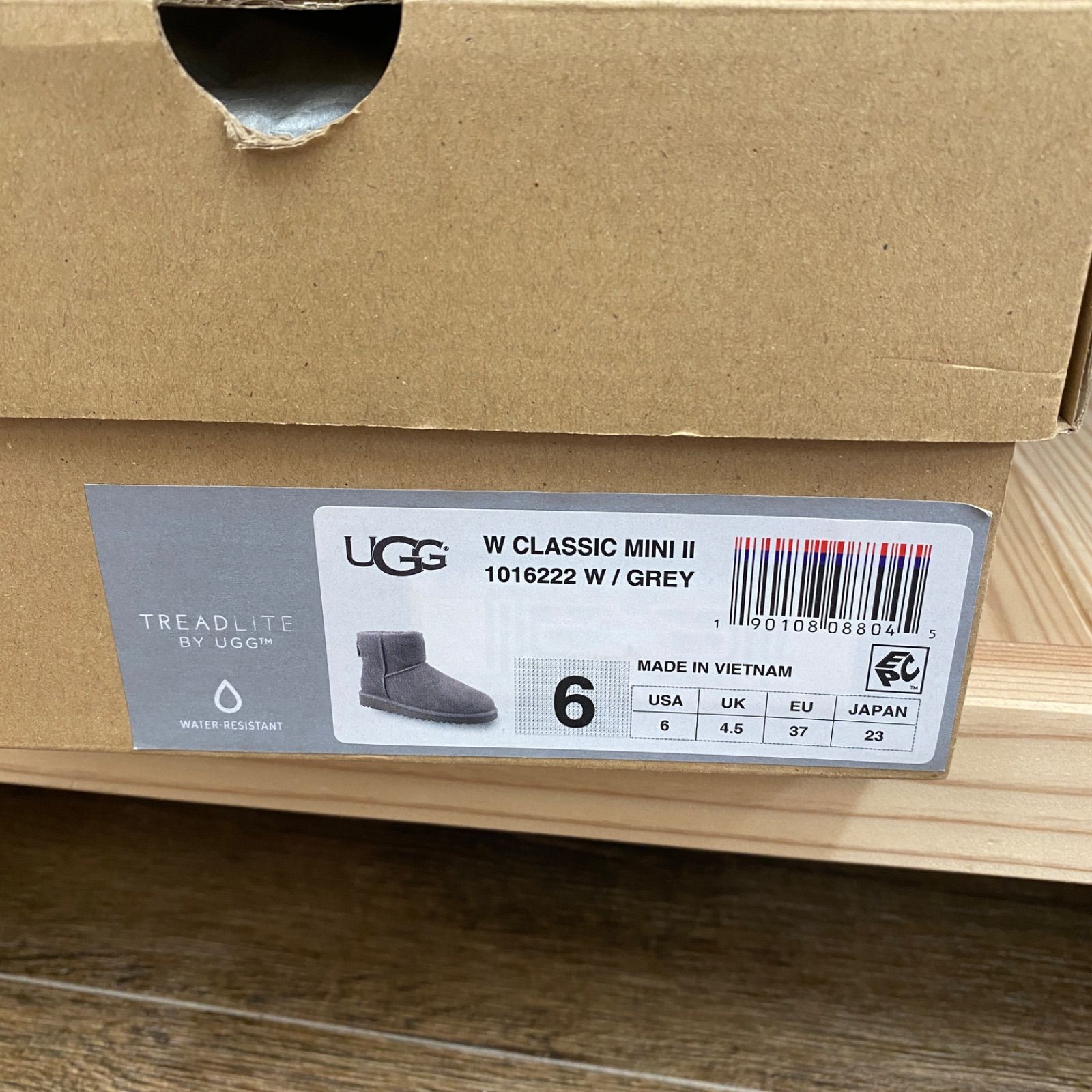  UGG W CLASSIC MINI II グレー 2３cm 管理番号SB 908 ムートンブーツ ブーツ