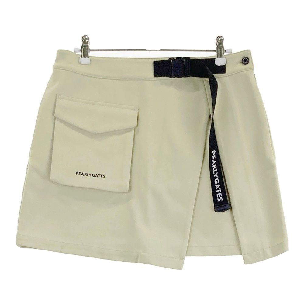 サイズ：1 PEARLY GATES パーリーゲイツ スカート ロゴ刺繍 ベージュ系