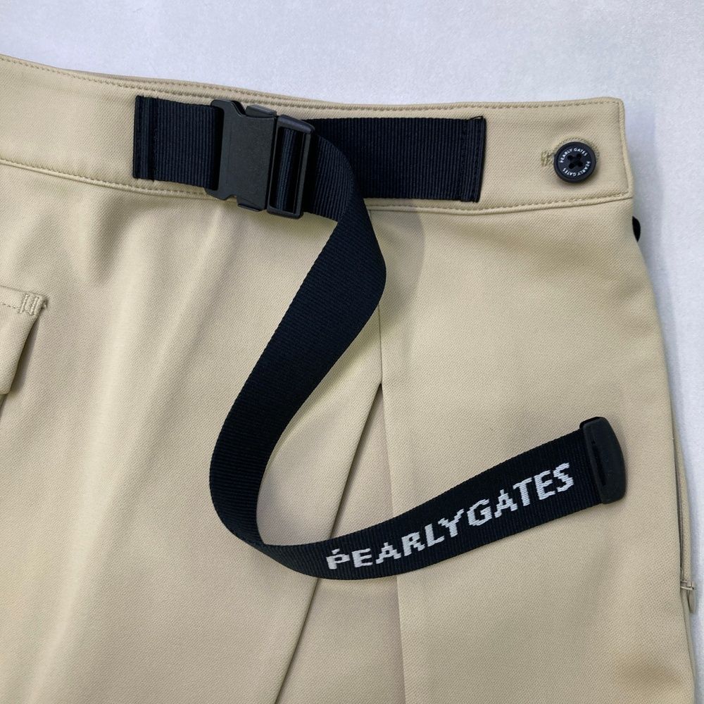 サイズ：1 PEARLY GATES パーリーゲイツ スカート ロゴ刺繍 ベージュ系