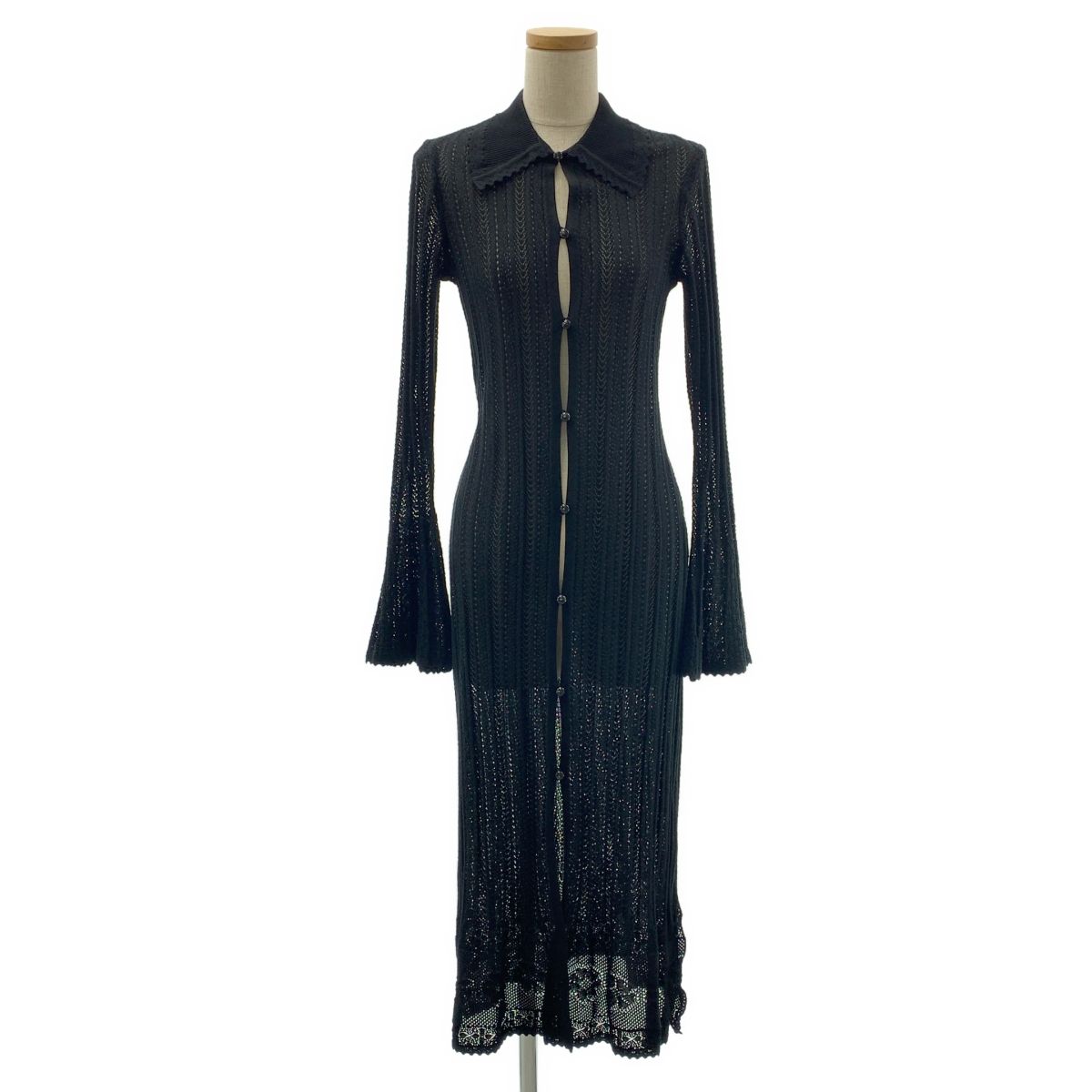 【美品】Mame Kurogouchi 2025ss ドレスワンピース　サイズ2 Mame Kurogouchi / マメクロゴウチ | 2025SS | Lace Stripe Knitted