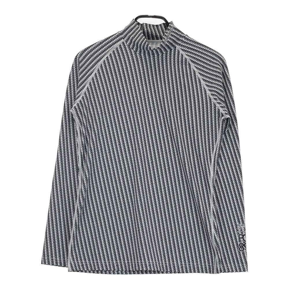 サイズ 4 PEARLY GATES パーリーゲイツ モデル ハイネック長袖Tシャツ 総柄 ネイビー系 ゴルフウェア メンズ ストスト
