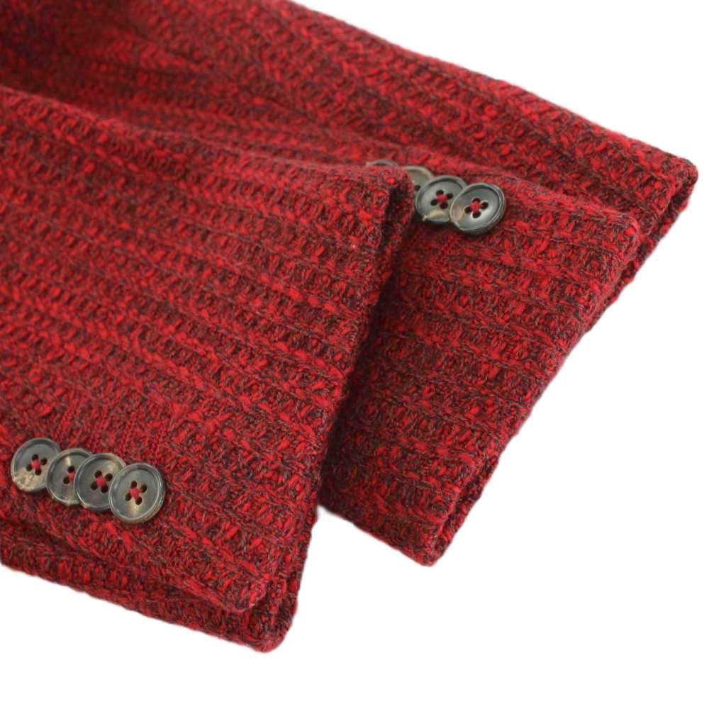 【中古】ジャンフランコ ボメザドリ ESTNATION 別注 テーラードジャケット ブレザー ニット ウール 48 赤 CP251331 ジャンフランコ ボメザドリ GianFranco Bommezzadri ESTNATION 別注