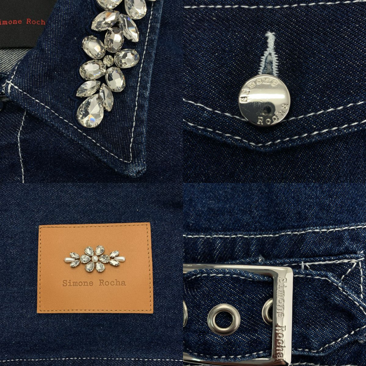 シモーネロシャ　25ss ビーズ加工デニムジャケット 美品】 Simone Rocha / シモーネロシャ | 2025SS | ビジュー 装飾
