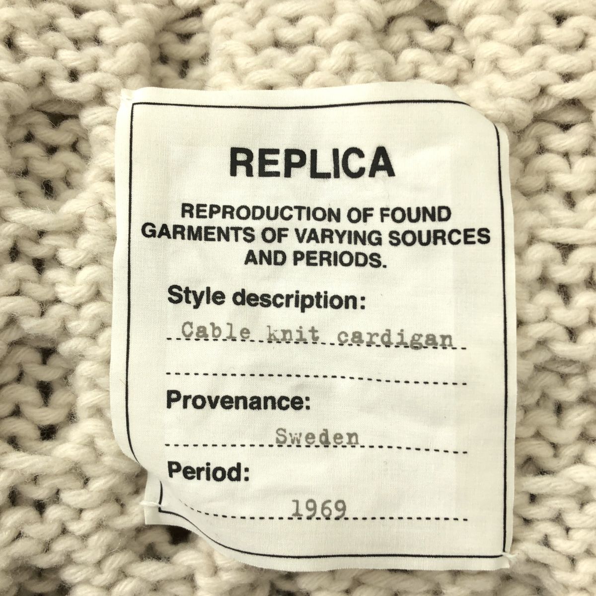 ここのえ期2010AW メゾンマルタン マルジェラ　ケーブルニットカーディガン Maison Martin Margiela / メゾンマルタンマルジェラ | 2009AW | 本人