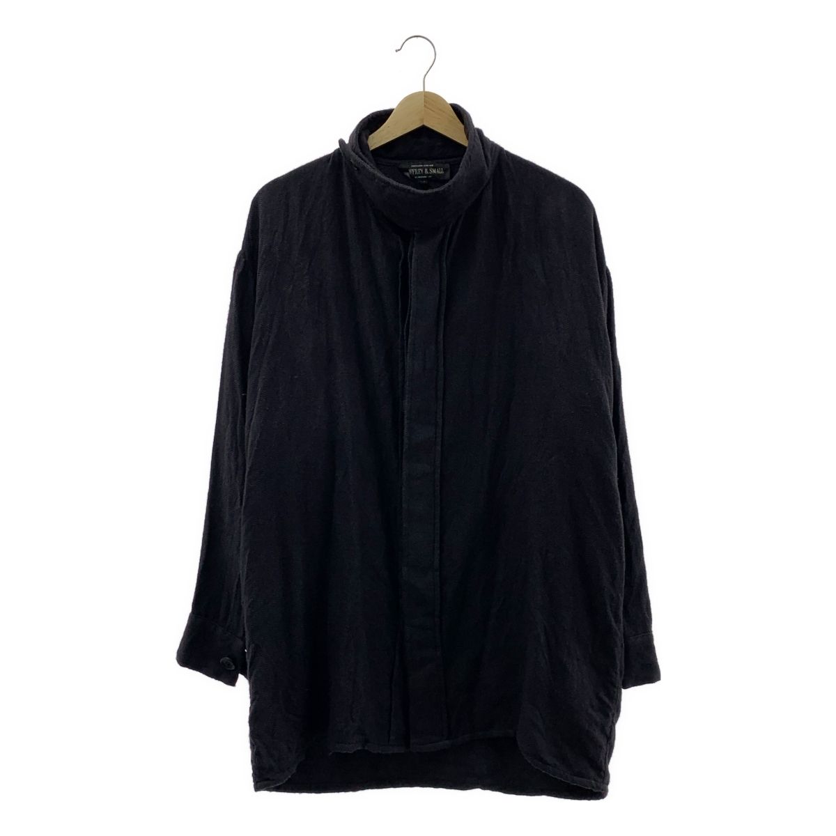 GEOFFREY B SMALL ジェフリーBスモール ヘリンボーン チンストラップ オーバーシャツ M チャコールグレー系 メンズ