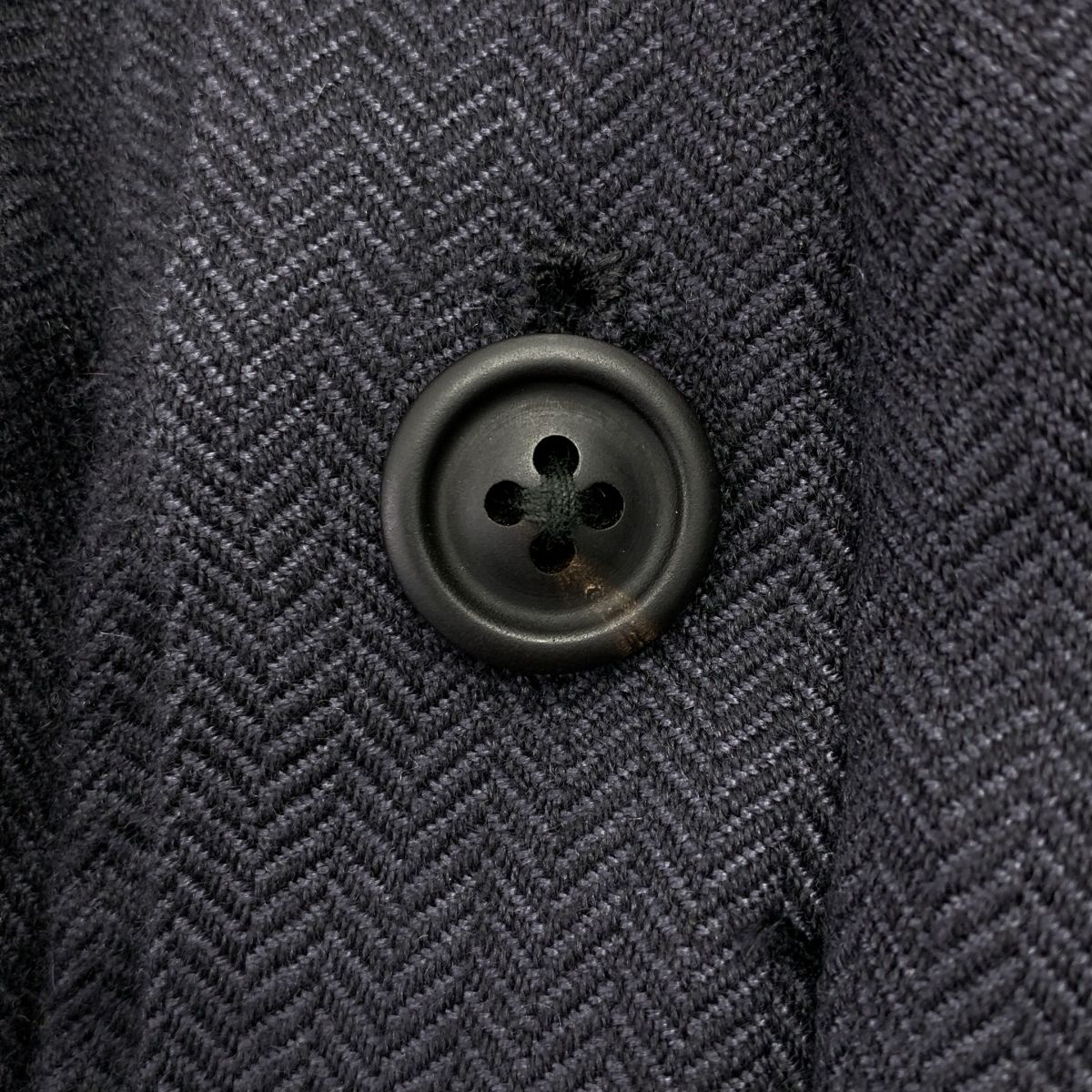 GEOFFREY B.SMALL ジェフリーBスモール ヘリンボーン チンストラップ オーバーシャツ M チャコールグレー系 メンズ