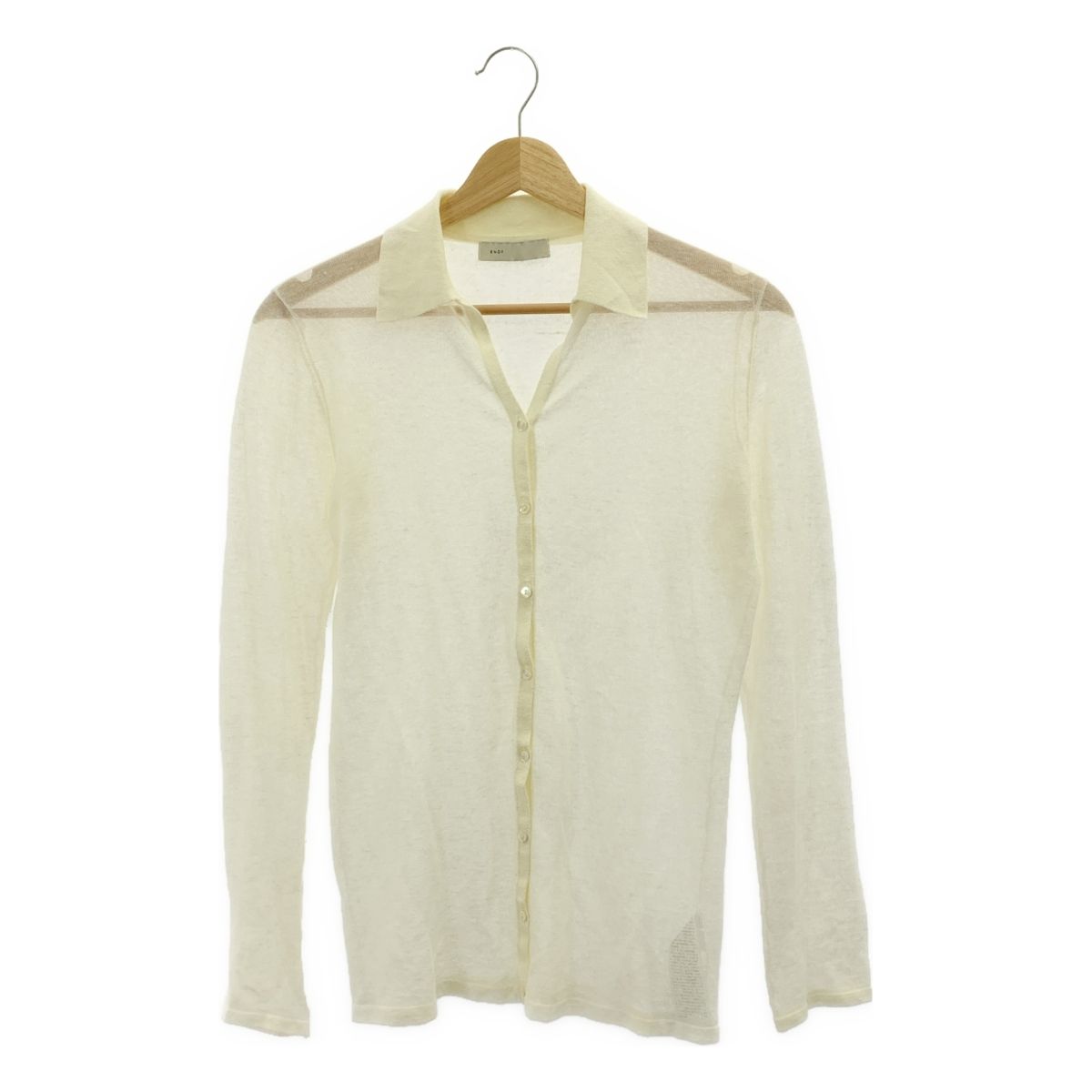 ENOF / イナフ | レーレン 襟付き シアー ニット カーディガン | F