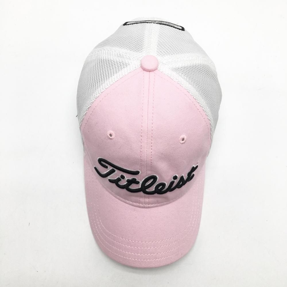 美品】タイトリスト キャップ ピンク×黒 立体ロゴ刺しゅう ゴルフ