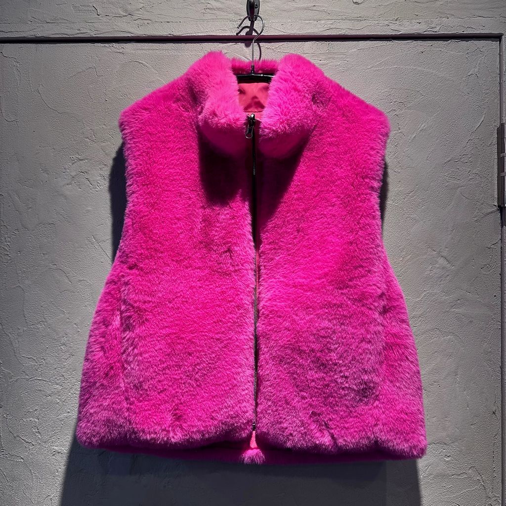 GLAMOUR WOMEN ヒステリックグラマー Reversible Fur Vest ファーベスト ピンク size M 代官山A 12