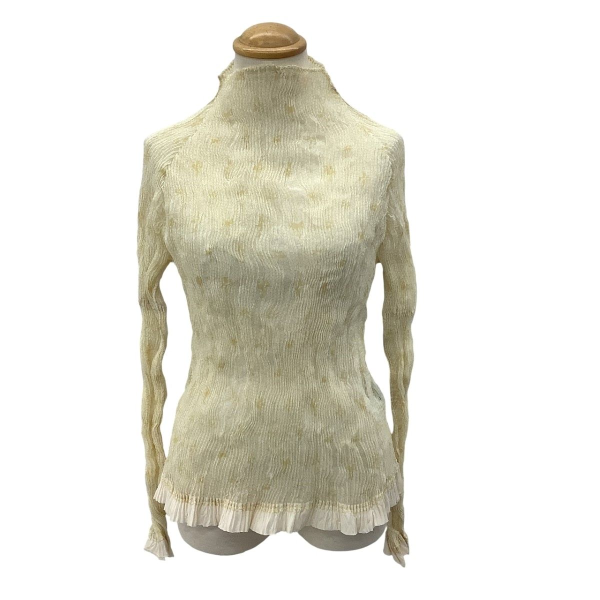 ISSEY MIYAKE FETE レディース 波プリーツ SIZE 2 IF44FJ734 イエロー