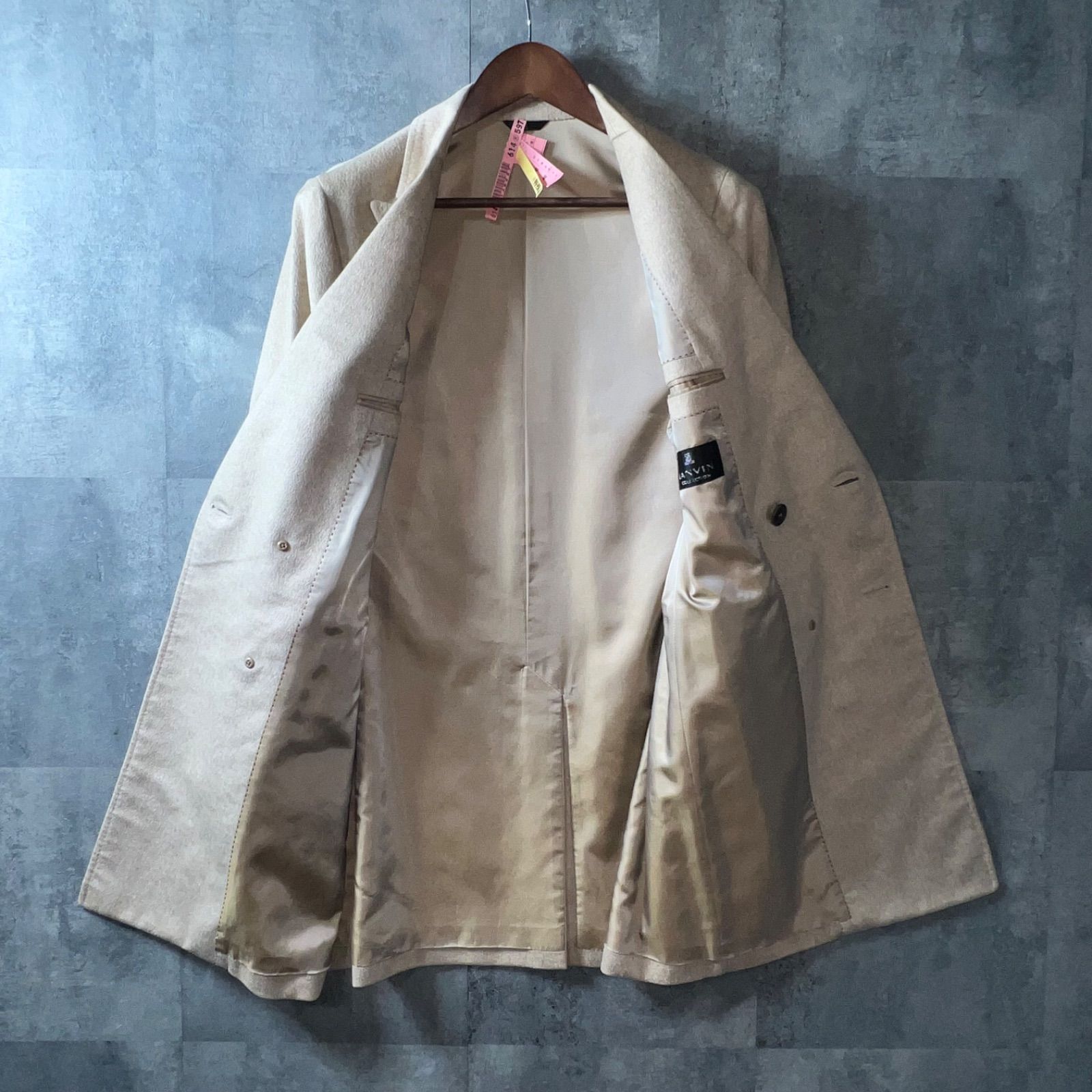 未使用級美品【LANVIN COLLECTION】上質なカシミヤ100% ダブル