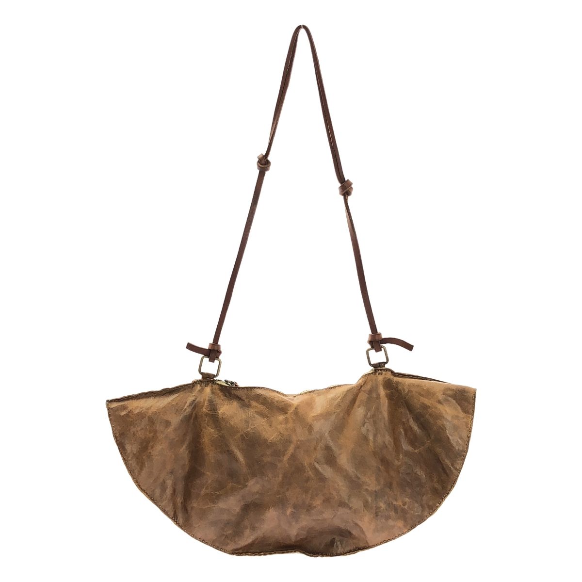 ISABELLA STEFANELLI イザベラステファネリ ANDY Leather bagレザー ショルダーバッグ ブラウン メンズ