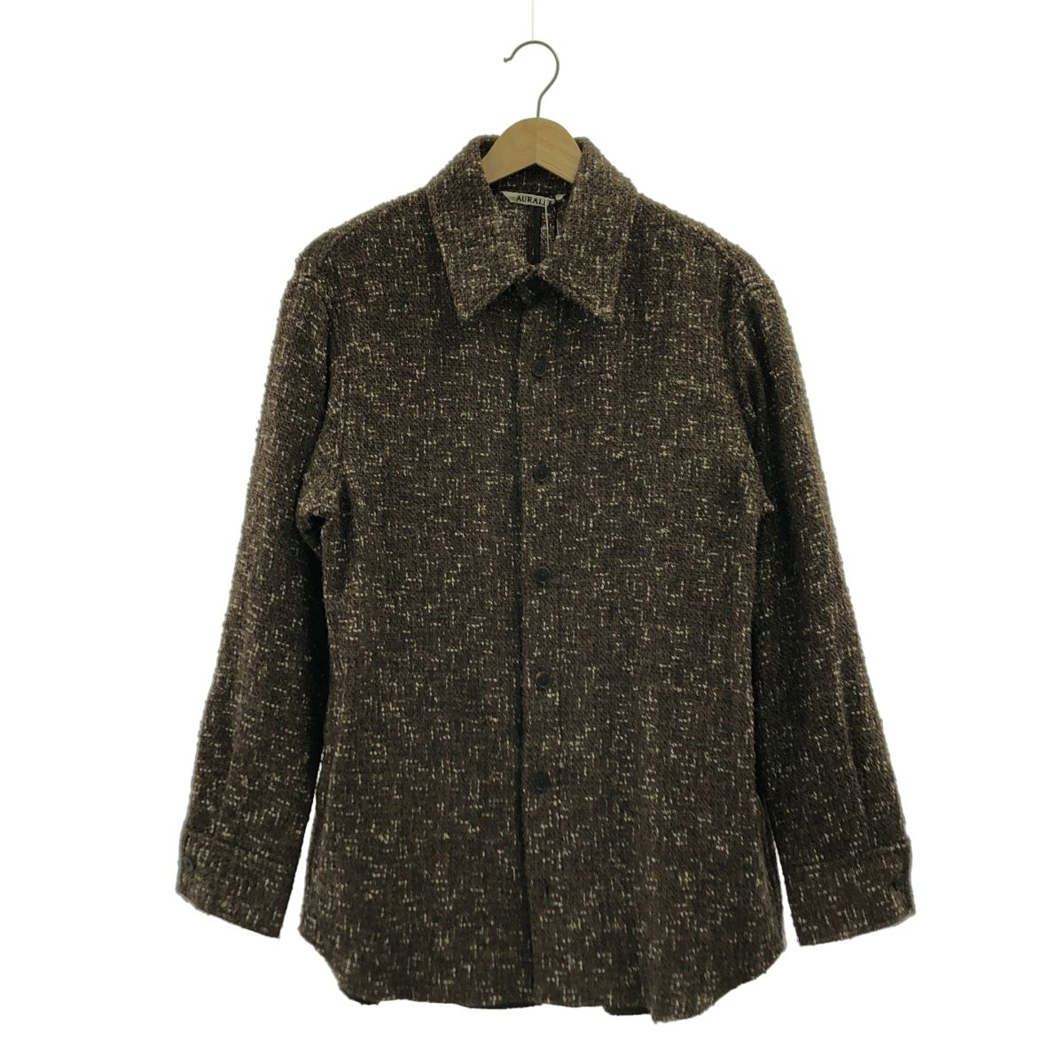 AURALEE オーラリー 2025 AW TWEED BLOUSON ツイード シャツ 0 ブラウン レディース