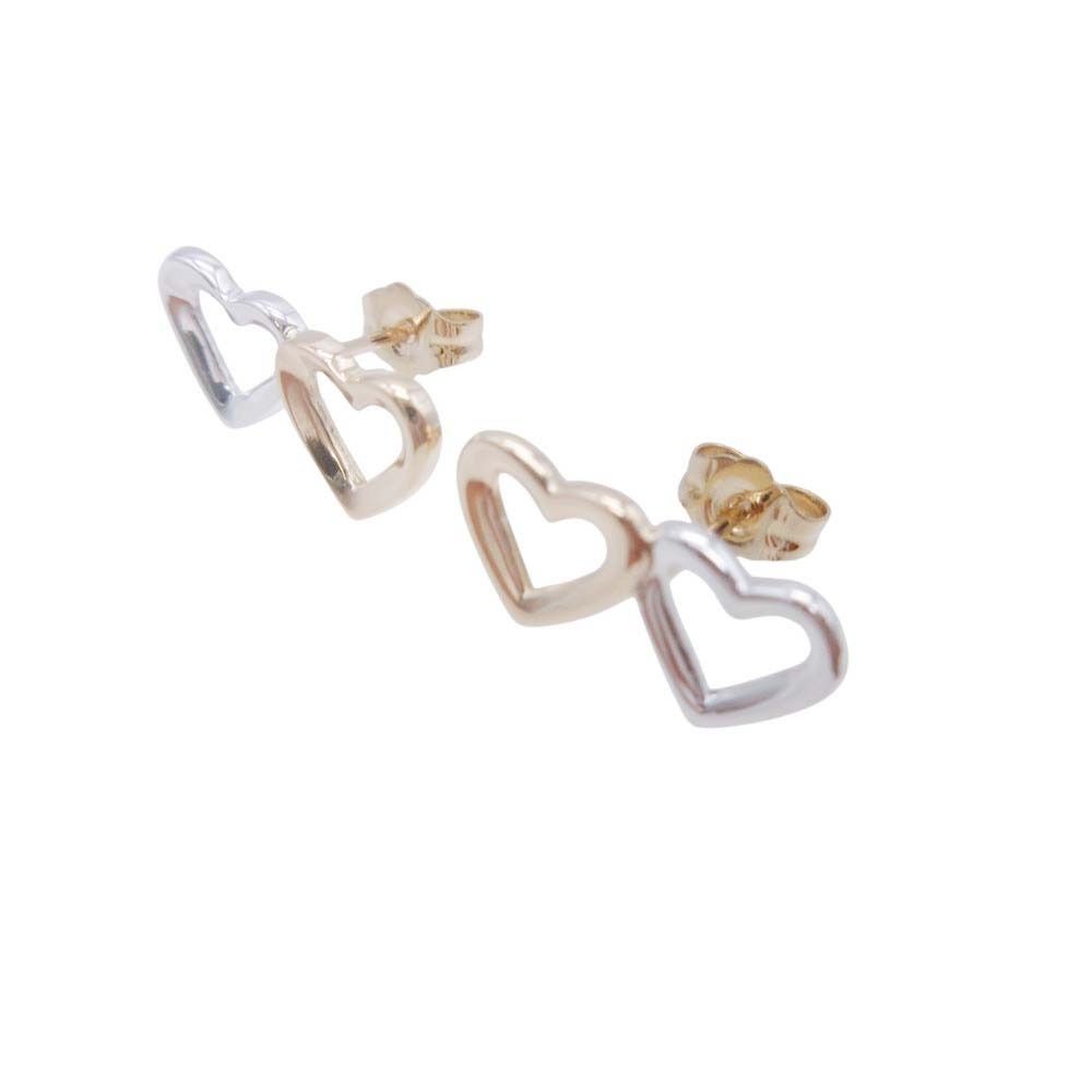 新品同様 TIFFANY&Co. ティファニー K18YG×SV925 ダブルオープンハート