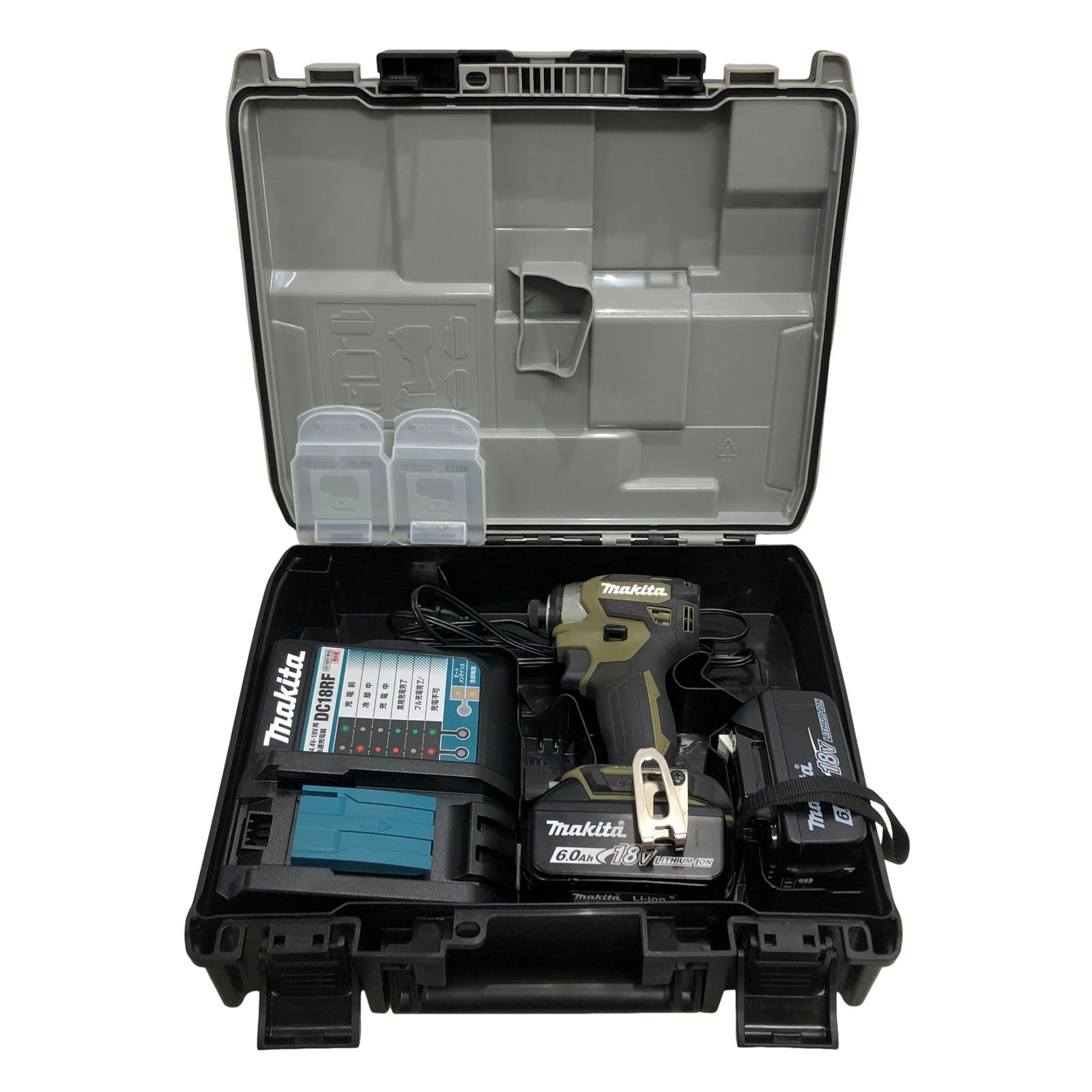 makita マキタ 18 V 充電式インパクトドライバ オリーブ バッテリBL 1860 B×2 充電器DC RF