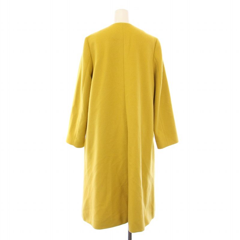 【最終値下げ】ユナイテッドアローズ　イエローコート　34 ユナイテッドアローズ UNITED ARROWS ノーカラーベルラインコート