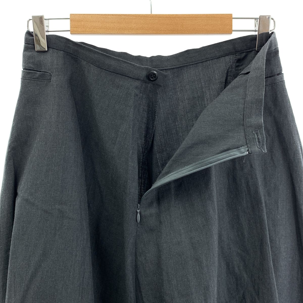 Lisette / リゼッタ | ウール リネン フレアスカート | 38 | ブラック