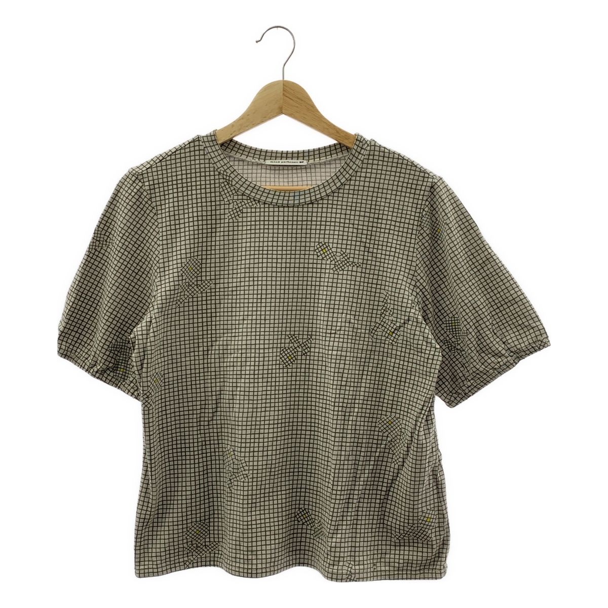 mina perhonen ミナペルホネン 2025 SS faint shadow フェイントシャドウ 総柄 Tシャツ カットソー 40 グレー グリーン系 レディース