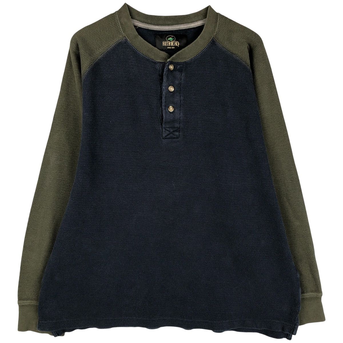 古着 レッドヘッド RED HEAD ツートン ヘンリーネックサーマルロンT