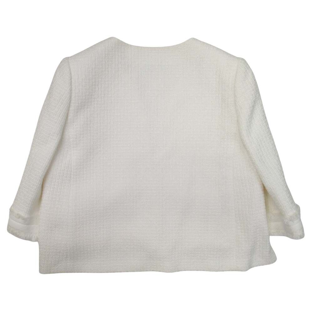 美品 15ss FOXEY フォクシー サマーツイード ノーカラージャケット 七