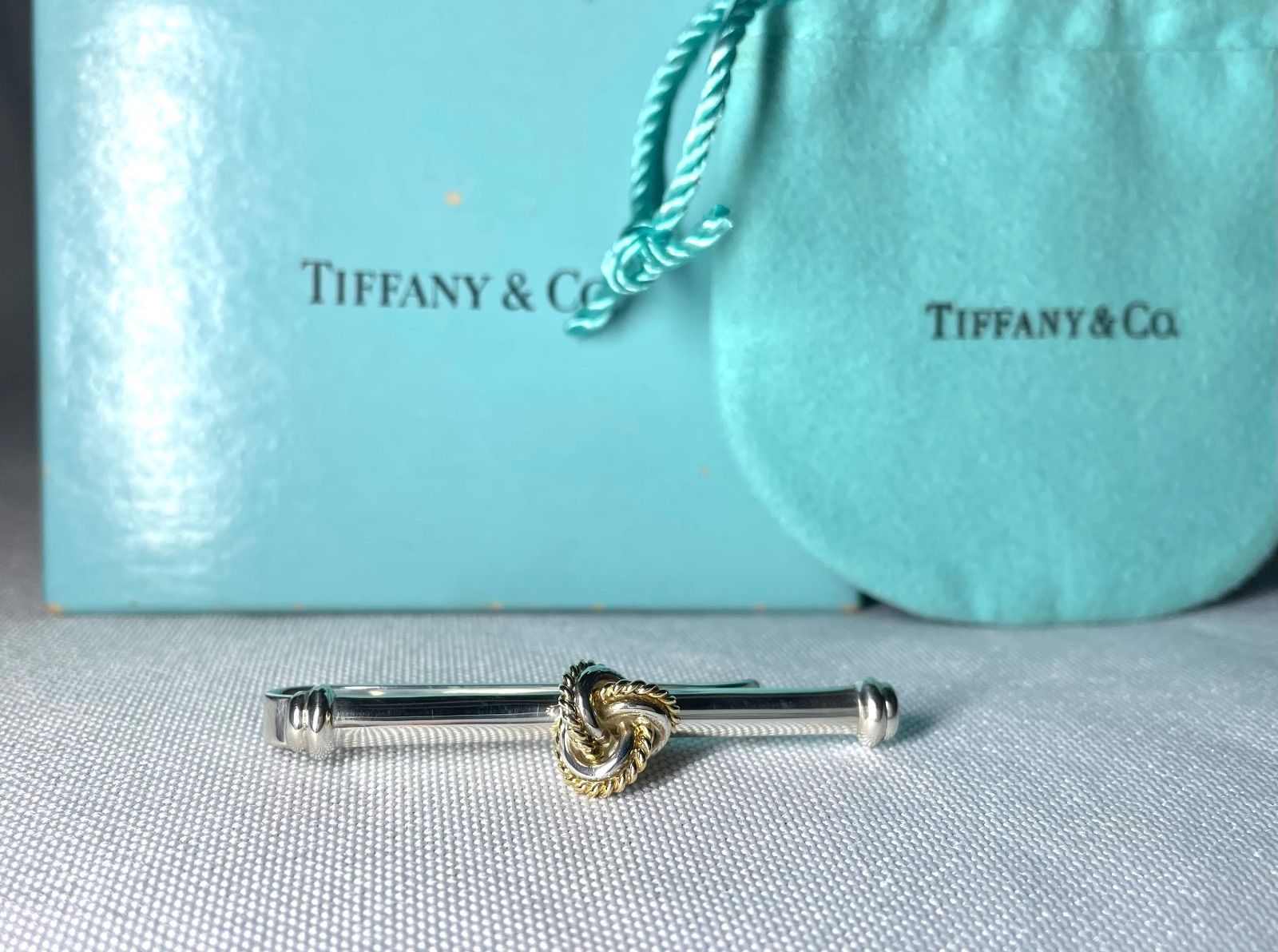 美品 Tiffany ティファニー 18Kゴールド & スターリングシルバー AU750