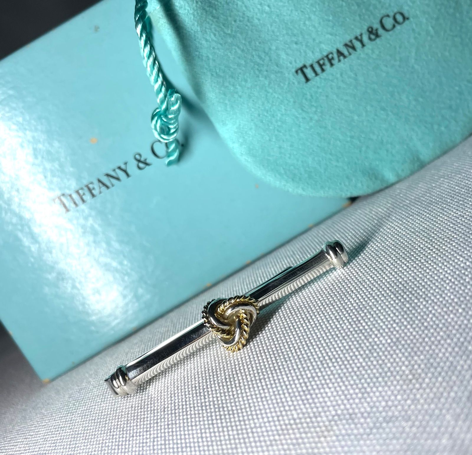 美品 Tiffany ティファニー 18Kゴールド & スターリングシルバー AU750