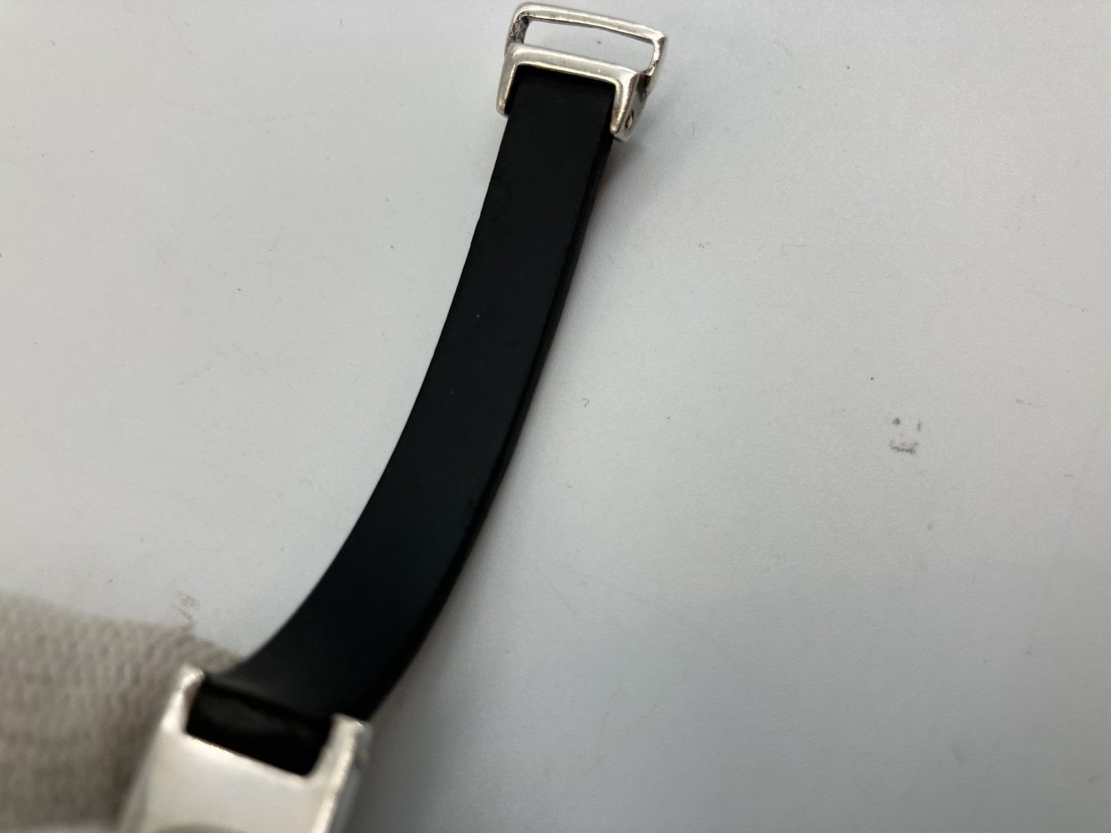 GUCCI ブレスレット SV925 × ブラックラバー 腕周り約17cm ユニ